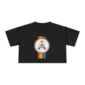 Pride Rainbow Proudly Her Graphic Crop Tee, LGBTQ+ Top